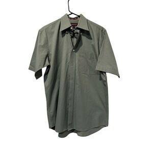 Nordstrom Button Up Shirt‎ Mens Size Small Short Sleeve Green Wrinkle Free